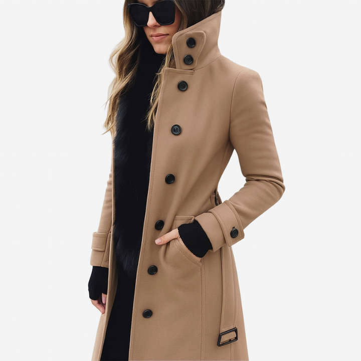 Trench Lungo Donna Elegante e Caldo con Cintura - Soprabito Donna Perfetto per Ogni Occasione