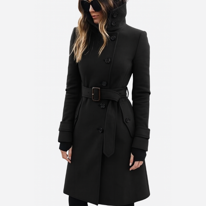 Trench Lungo Donna Elegante e Caldo con Cintura - Soprabito Donna Perfetto per Ogni Occasione