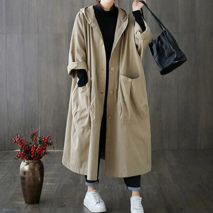 Trench Impermeabile Donna Oversize con Tasche Laterali - Elegante e Funzionale 0