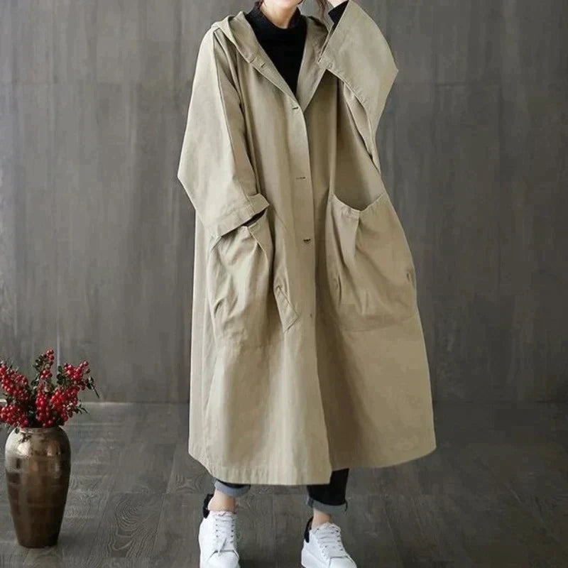 Trench Impermeabile Donna Oversize con Tasche Laterali - Elegante e Funzionale 1