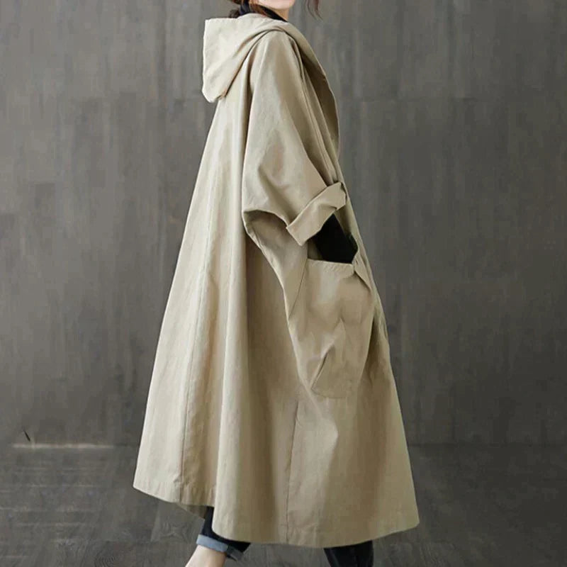 Trench Impermeabile Donna Oversize con Tasche Laterali - Elegante e Funzionale 2