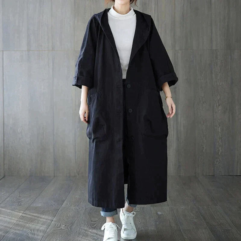 Trench Impermeabile Donna Oversize con Tasche Laterali - Elegante e Funzionale 3
