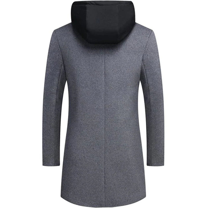 Trench Maschile in Mistura di Lana Doppio Petto con Cofano Staccabile – Elegante e Versatile per Autunno/Inverno 3
