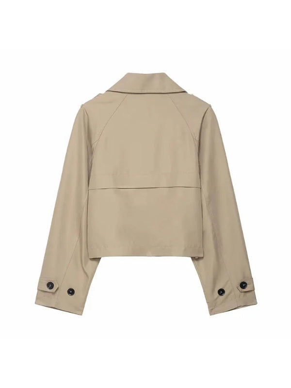Trench da Donna Doppiopetto con Tasche – Giacca Elegante per Ufficio e Tempo Libero 4