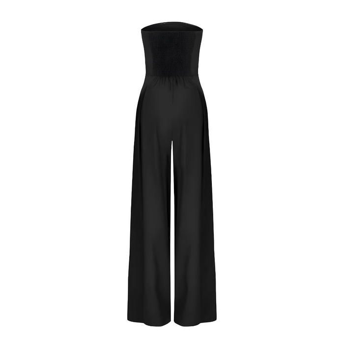 Tuta Elegante Donna Lunga Senza Maniche con Pantaloni Larghi per Look Casual e Comodo 3