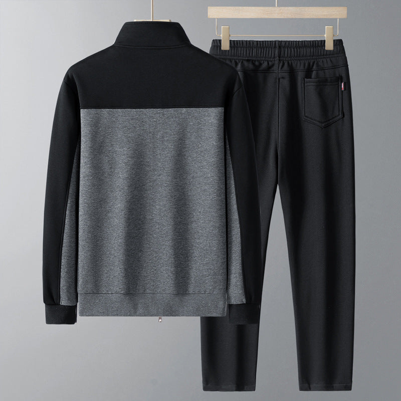Tuta da Uomo Geometrica in Poliestere e Cotone, Set Giacca e Pantaloni per Allenamento e Tempo Libero – Nero, Taglie S-XL 4