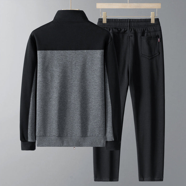 Tuta da Uomo Geometrica in Poliestere e Cotone, Set Giacca e Pantaloni per Allenamento e Tempo Libero – Nero, Taglie S-XL 4