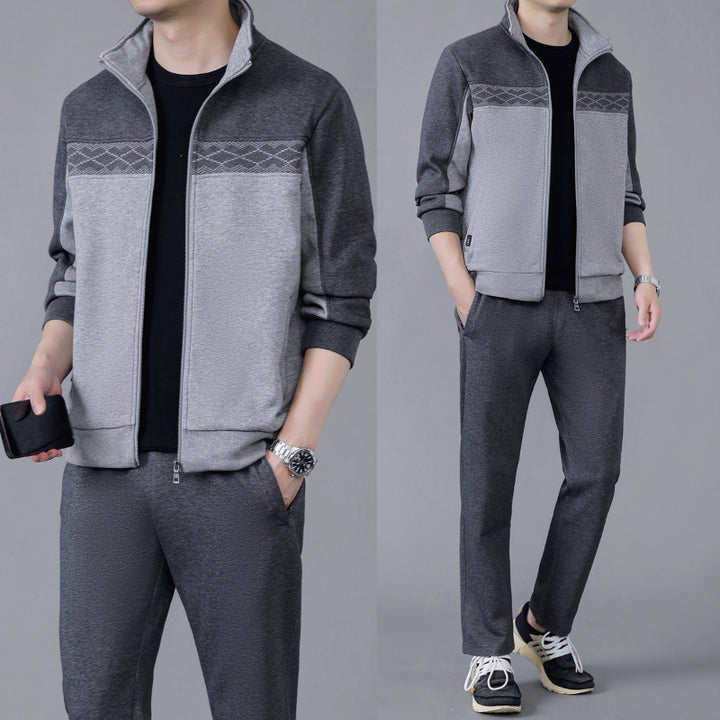 Tuta da Uomo Geometrica in Poliestere e Cotone, Set Giacca e Pantaloni per Allenamento e Tempo Libero – Nero, Taglie S-XL 7
