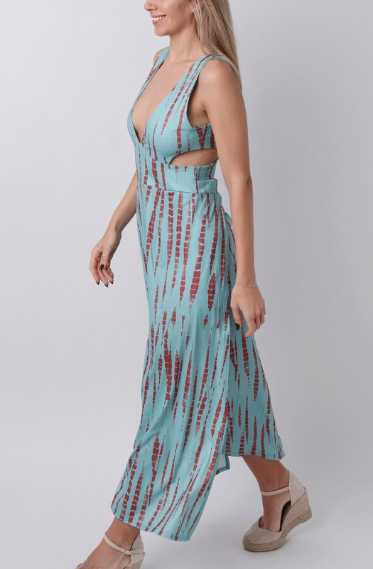 Damenkleid Elastisch mit Öffnung und Modernem Design, Tie-Dye-Muster, Elegante Kleidung für Besondere Anlässe
