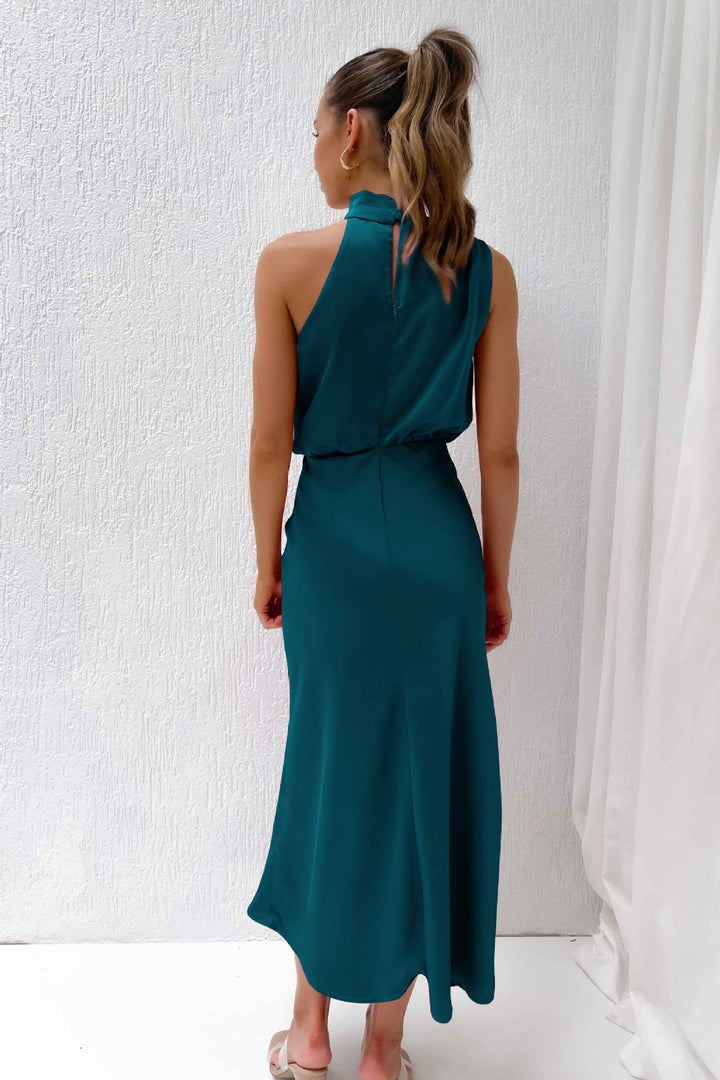 Vestito Lungo Estivo Elegante da Donna con Scollo Halter 5