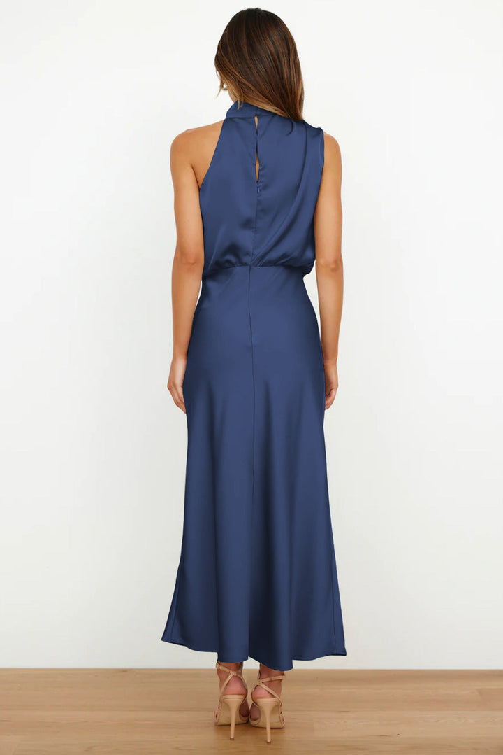 Vestito Lungo Estivo Elegante da Donna con Scollo Halter 8